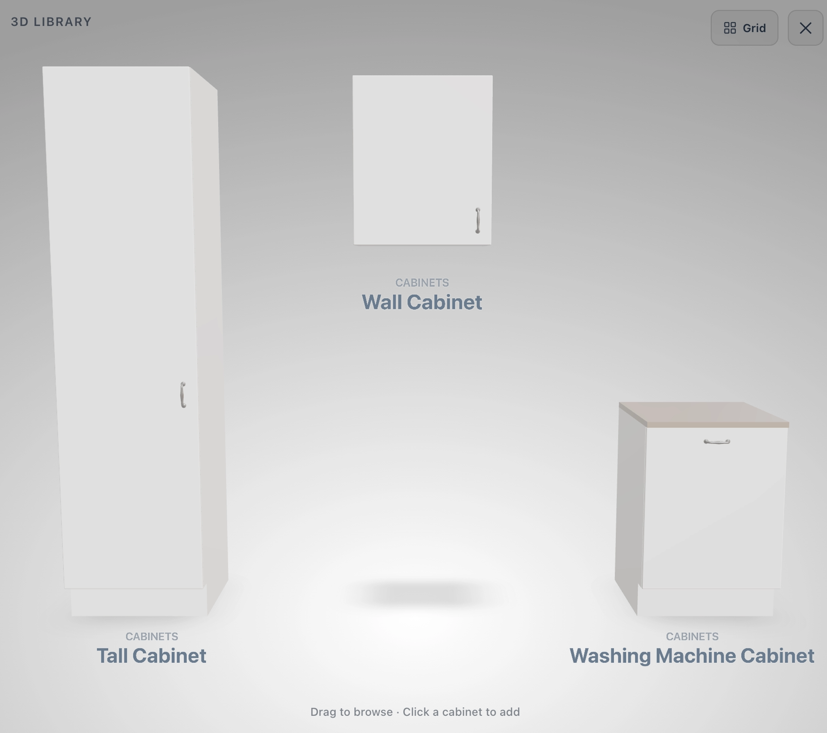 Kitchen cabinets 3D configurator